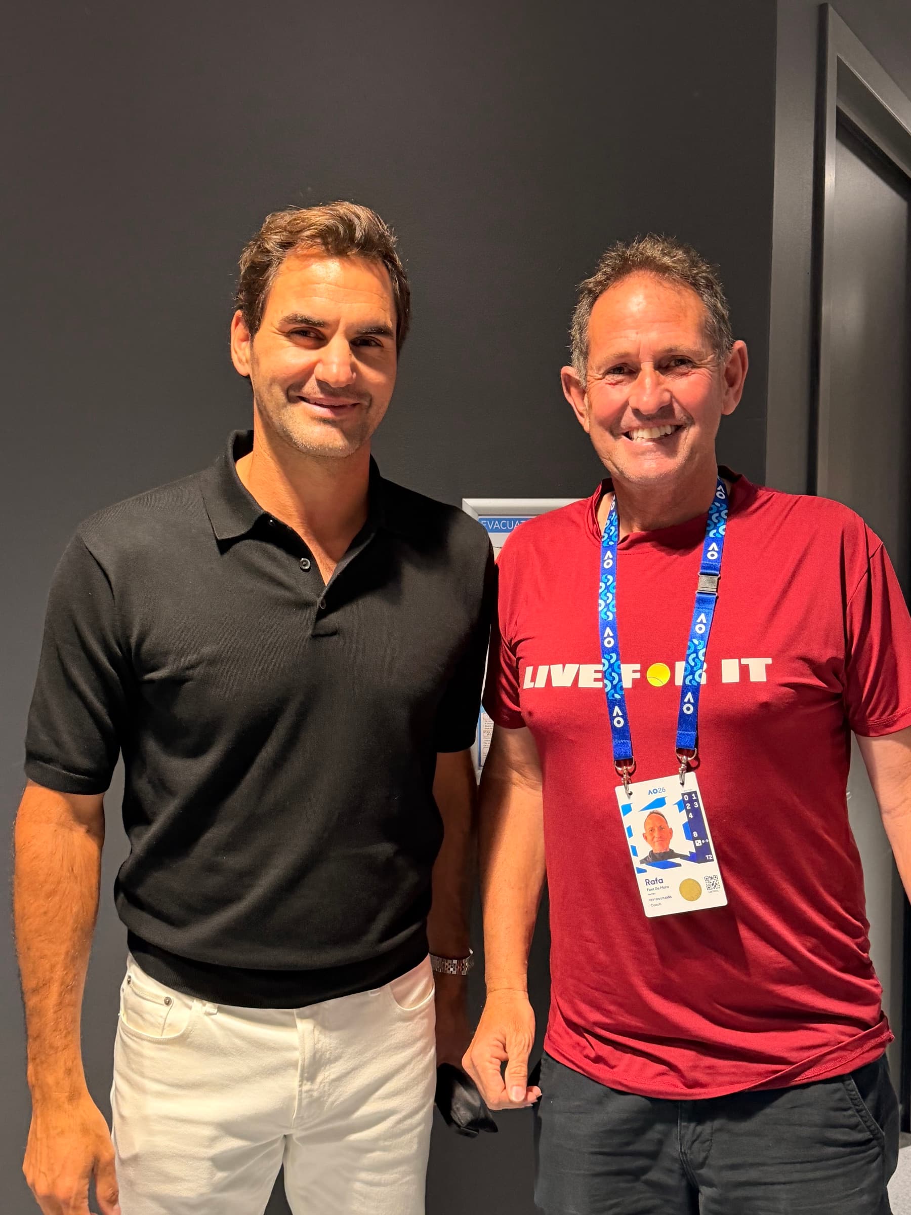 With Roger Federer · Australian Open